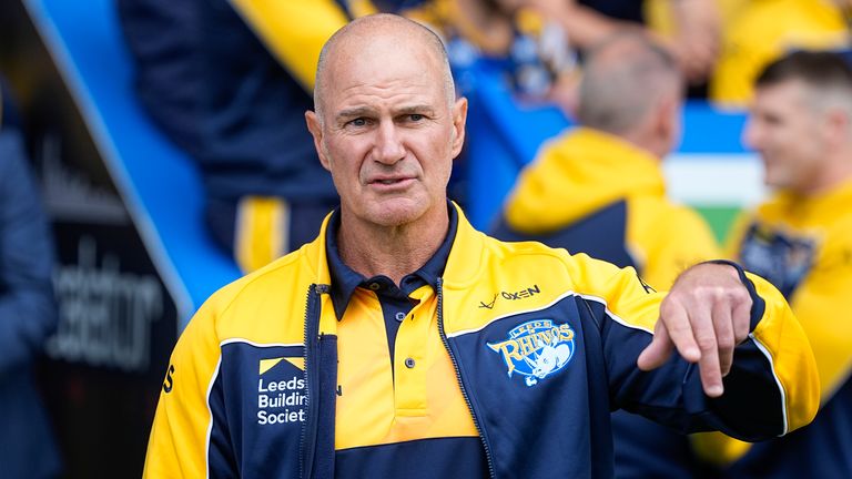 Picture by Olly Hassell/SWpix.com - 11/07/2024 - Rugby League - Betfred Super League Round 17 - Warrington Wolves v Leeds Rhinos - Halliwell Jones Stadium, Warrington, England - Newly appointed Leeds Rhinos Head Coach Brad Arthur