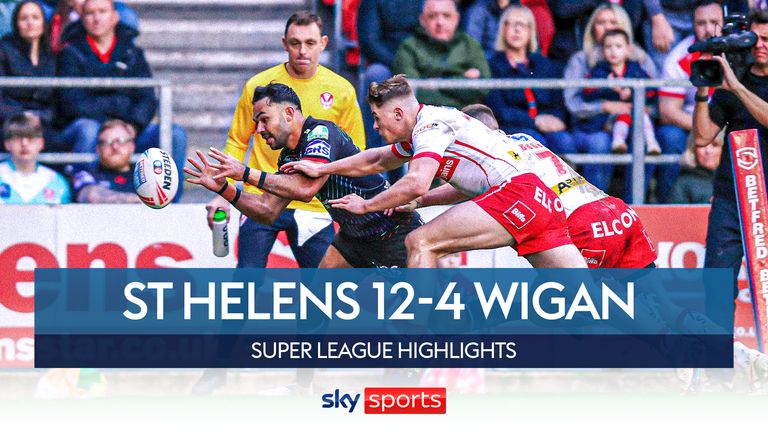 Highlights of the Super League match between St Helens and Wigan Warriors thumb